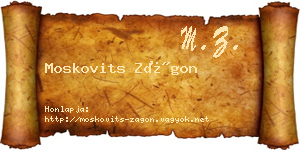 Moskovits Zágon névjegykártya